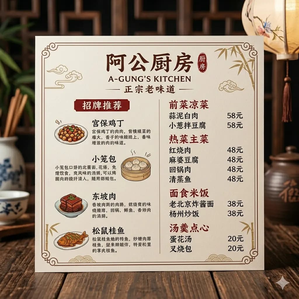 Menu image before online image translation